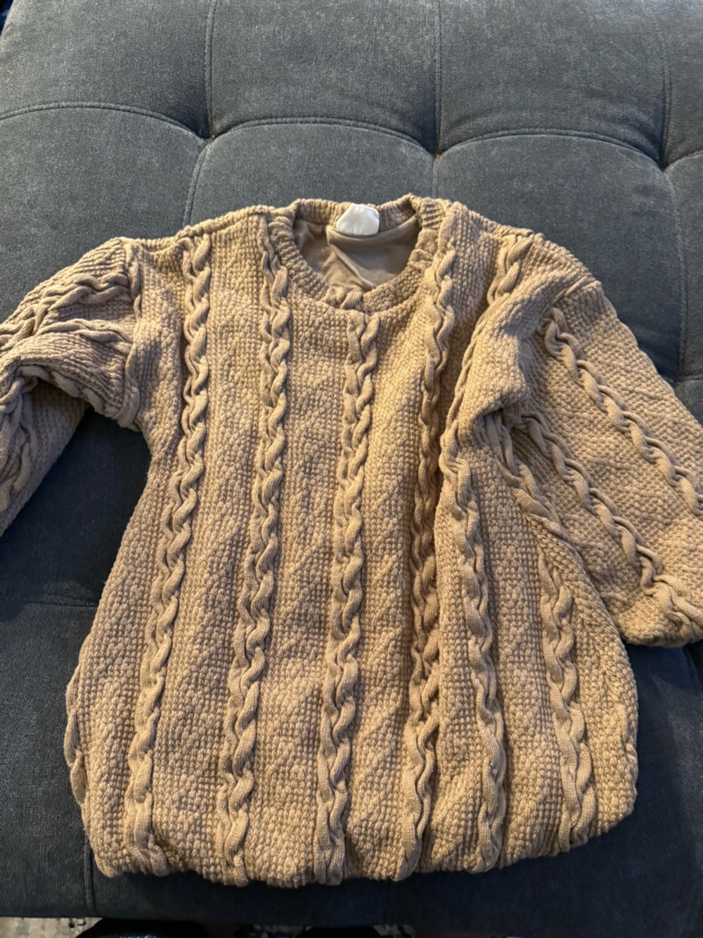Mossimo Supply Co. Cable Knit Crewneck Sweater - Tan